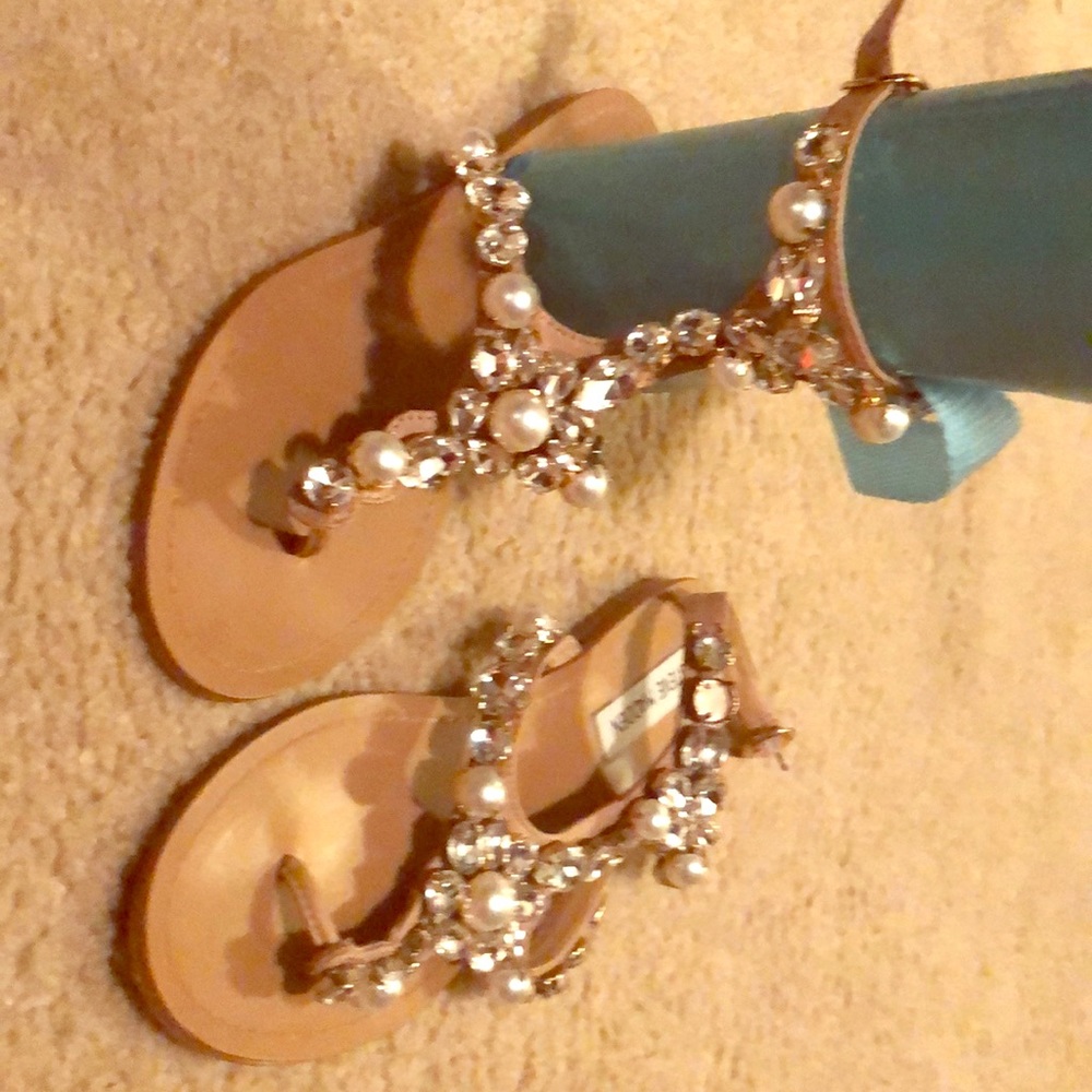 Steve Madden Pearl and Gems thong sandals